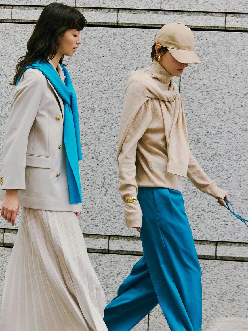 Mila Owen「ウエストベルトタックワイドパンツ」|チノ|