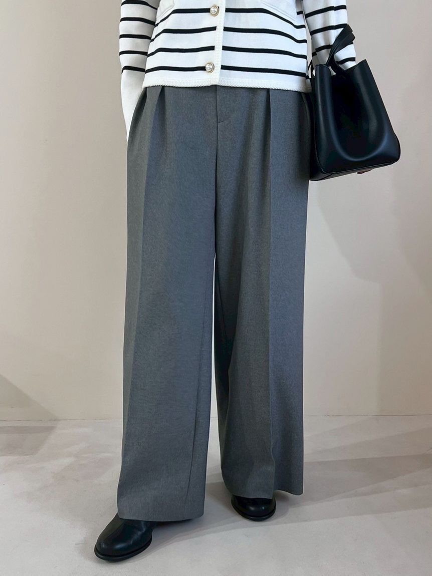 Mila Owen「ウエストベルトタックワイドパンツ」|チノ|