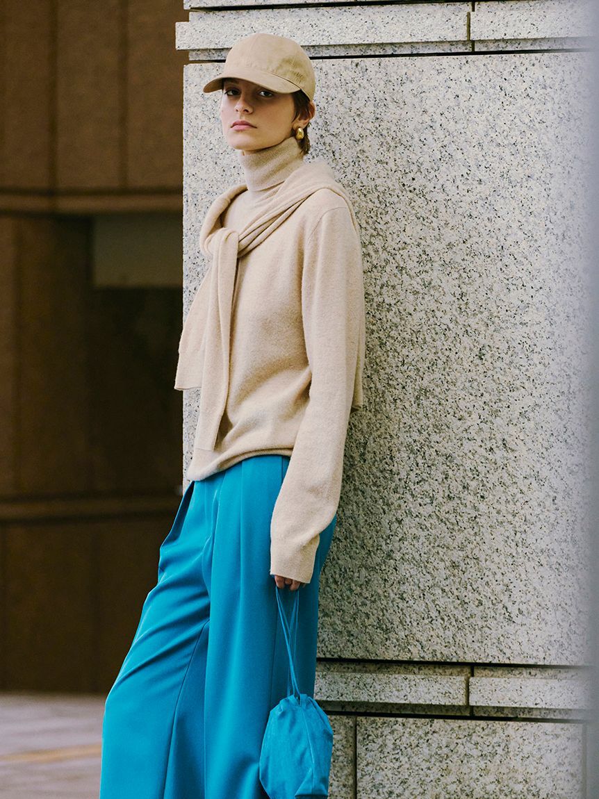 Mila Owen「ウエストベルトタックワイドパンツ」|チノ|