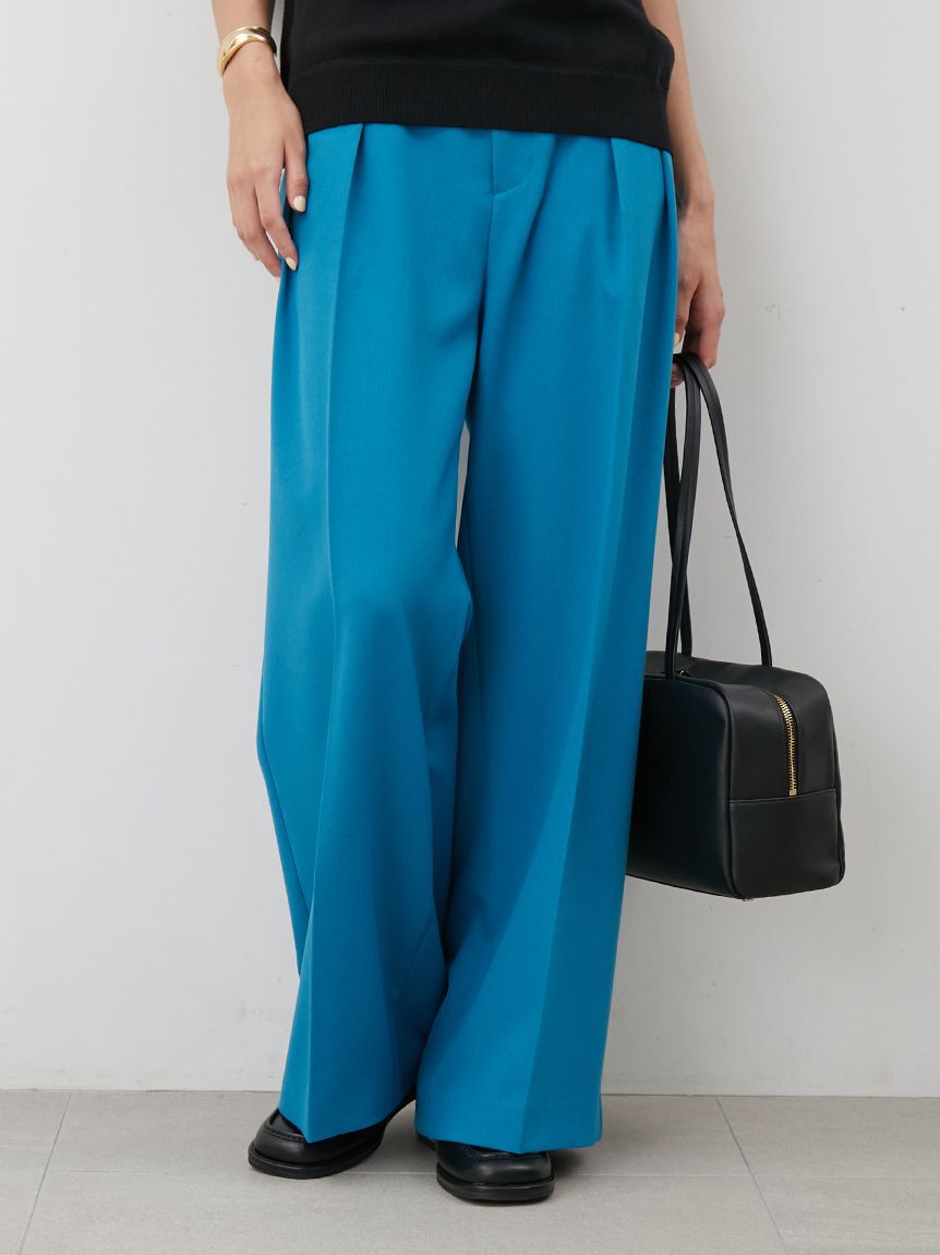 Mila Owen「ウエストベルトタックワイドパンツ」|チノ|