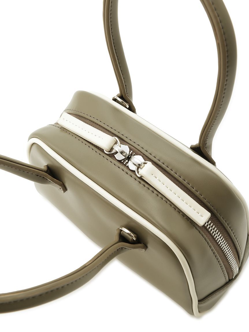 emmi atelier「フェイクレザーパイピングミニボストンバッグ」|ボストンバッグ|