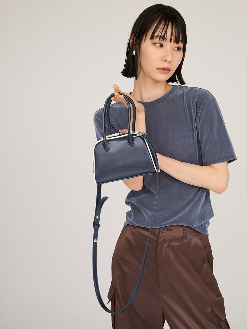 emmi atelier「フェイクレザーパイピングミニボストンバッグ」|ボストンバッグ|