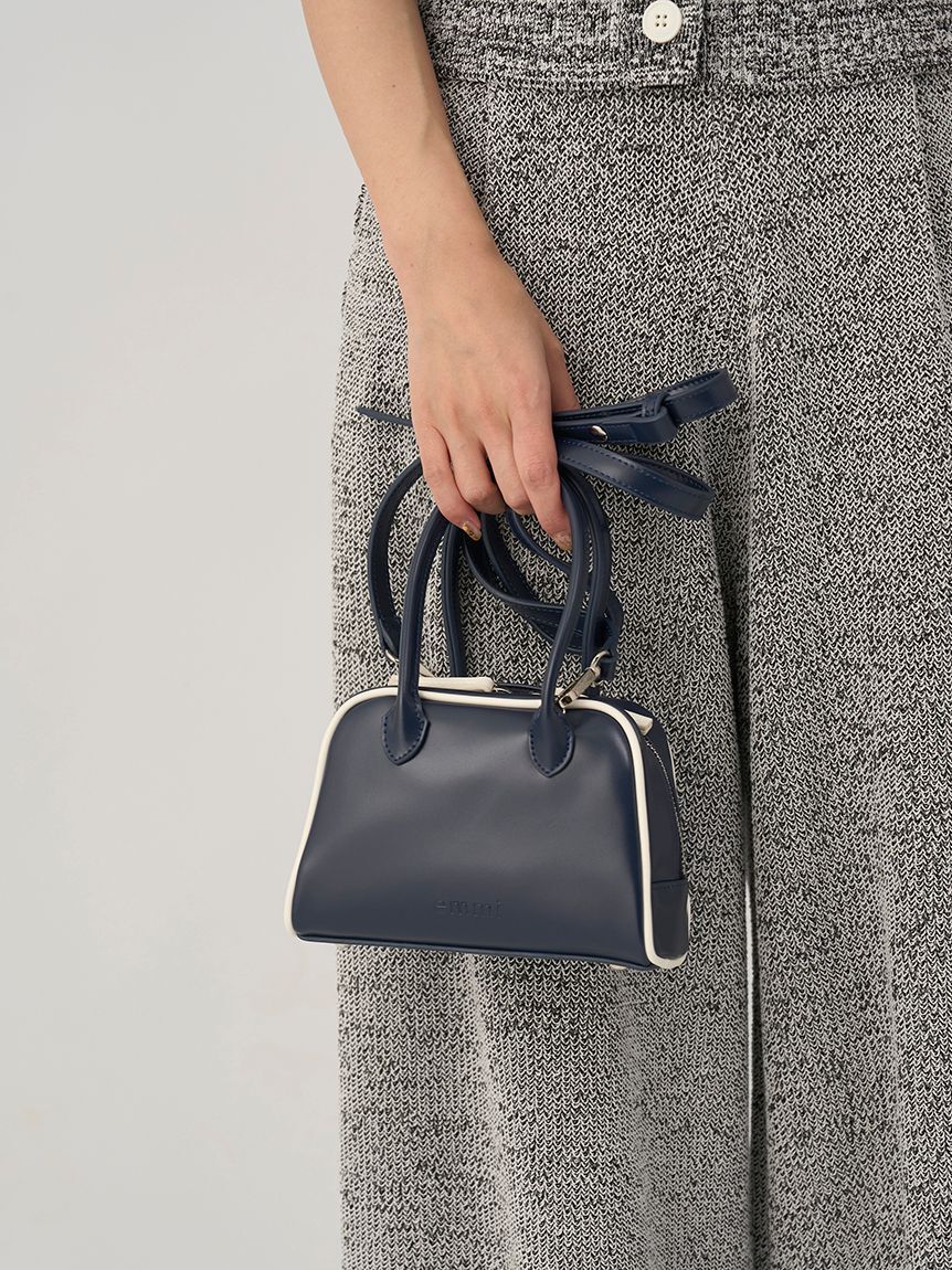 emmi atelier「フェイクレザーパイピングミニボストンバッグ」|ボストンバッグ|