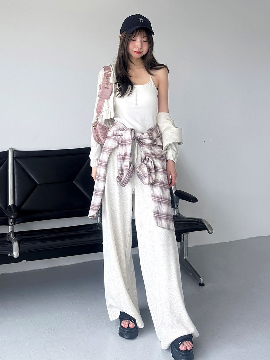 SNIDEL「【WEB限定カラーあり】UVカットスウェットワイドパンツ」|チノ|