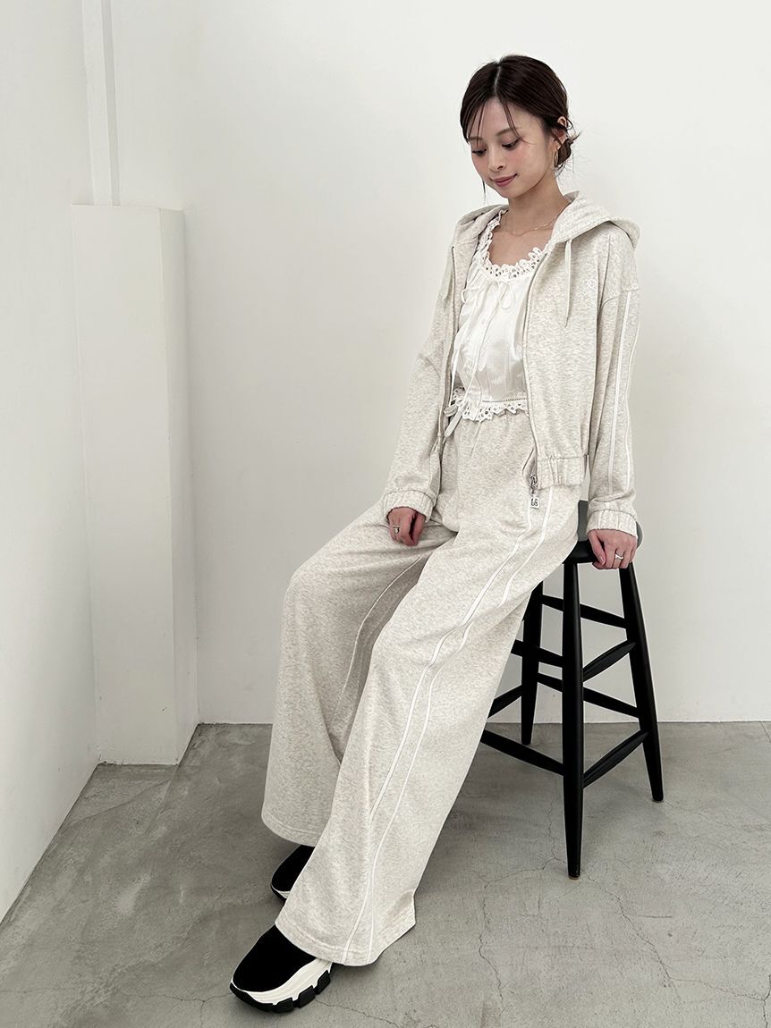 SNIDEL「【WEB限定カラーあり】UVカットスウェットワイドパンツ」|チノ|