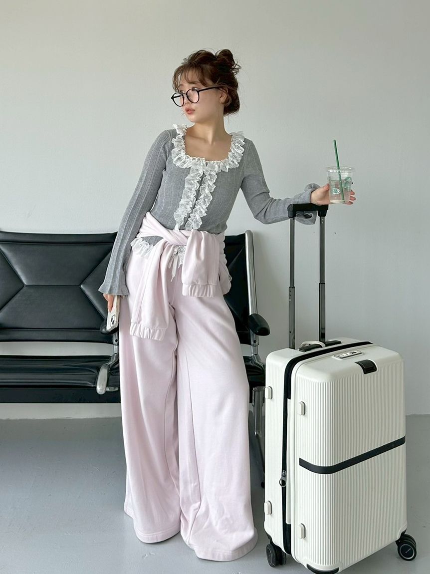 SNIDEL「【WEB限定カラーあり】UVカットスウェットワイドパンツ」|チノ|