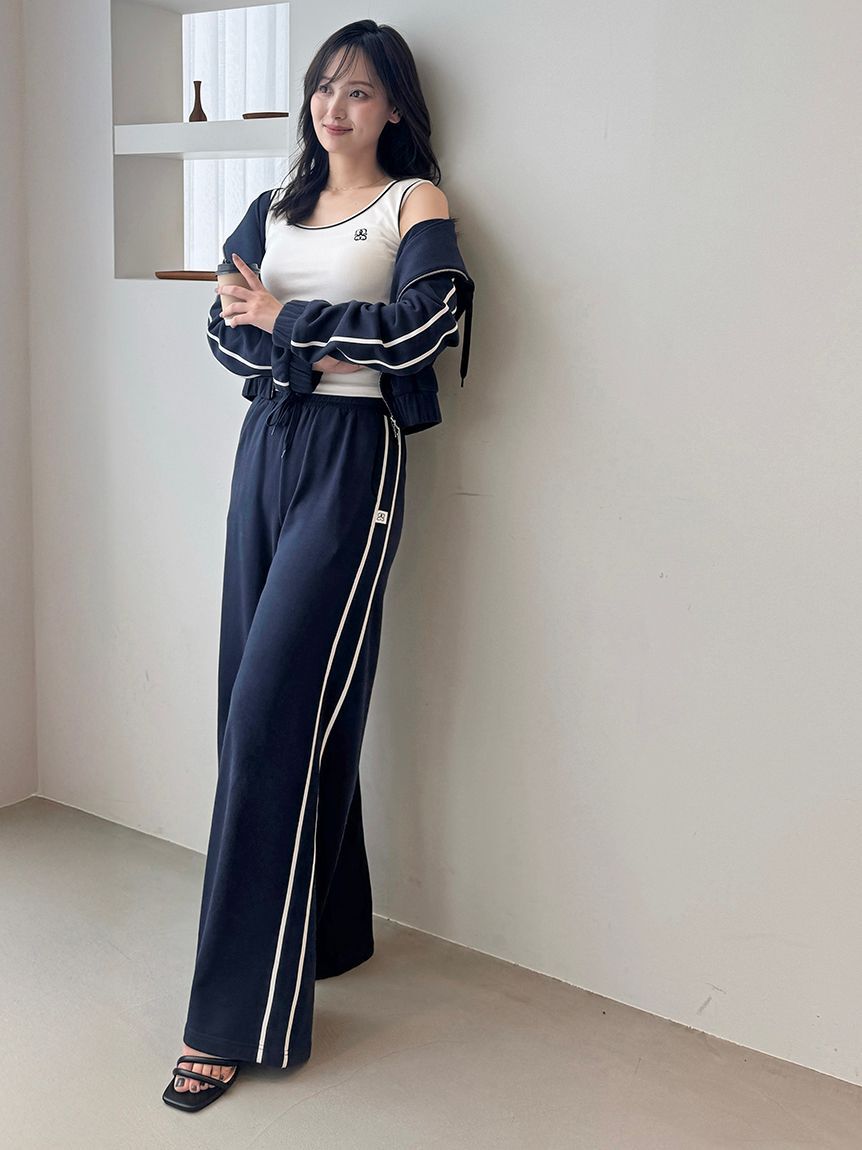 SNIDEL「【WEB限定カラーあり】UVカットスウェットワイドパンツ」|チノ|NVY