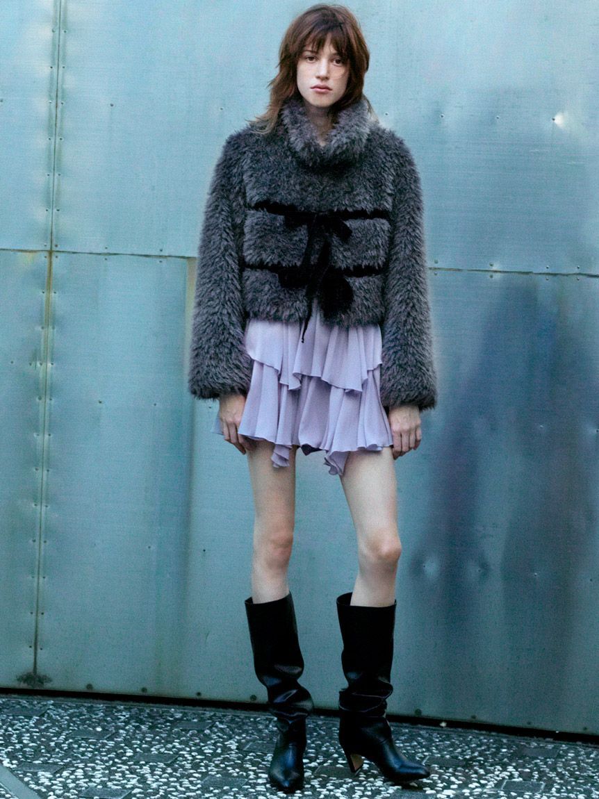 SNIDEL「Sustainableリボンボアショートコート」|その他|