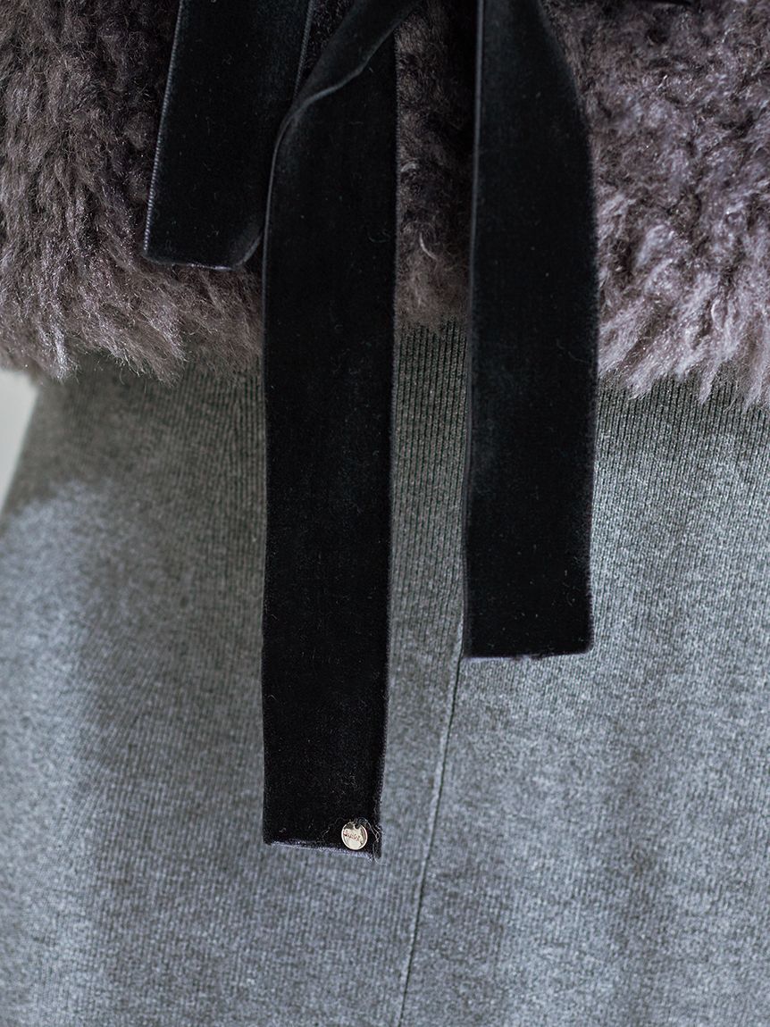 SNIDEL「Sustainableリボンボアショートコート」|その他|