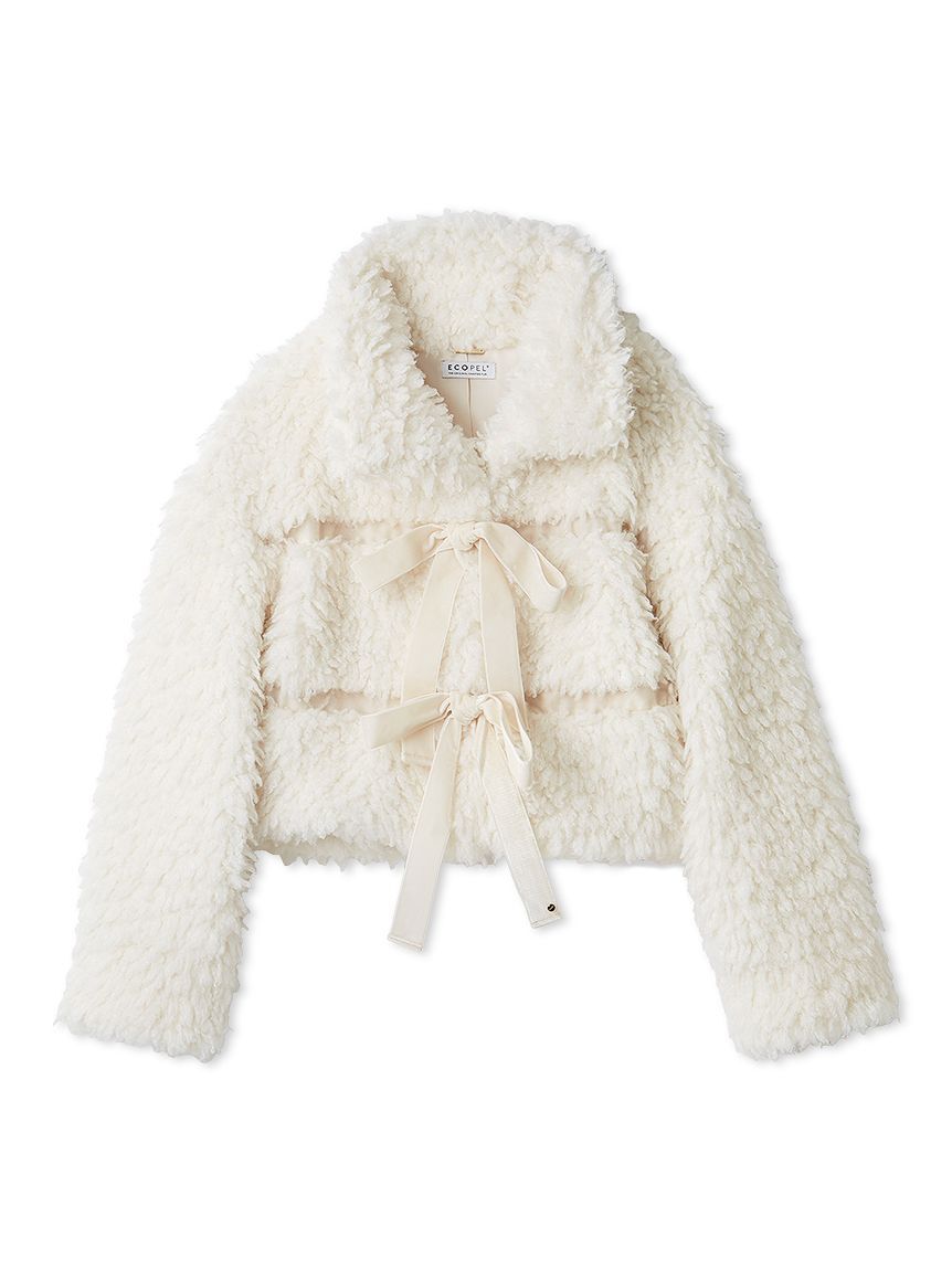 SNIDEL「Sustainableリボンボアショートコート」|その他|