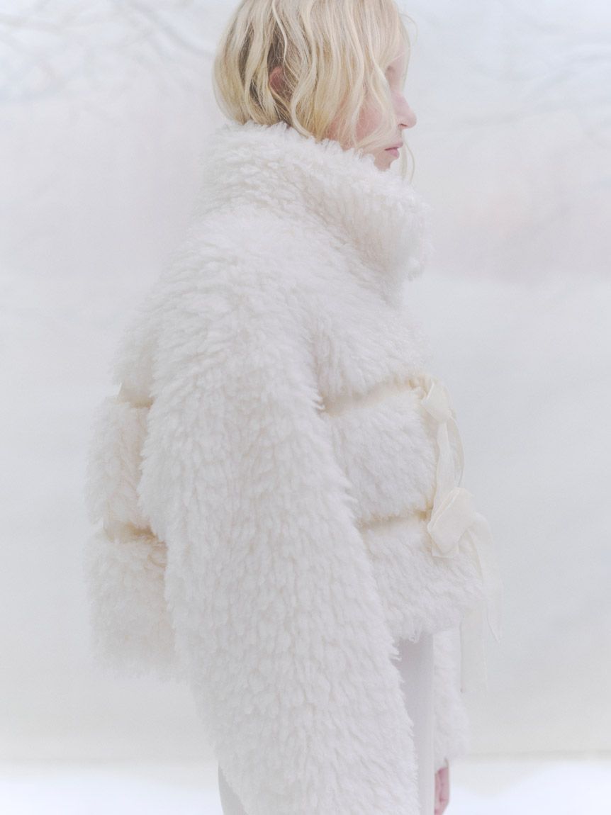 SNIDEL「Sustainableリボンボアショートコート」|その他|