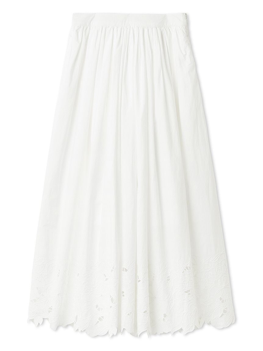 SNIDEL「エンブロイダリースカート」|スカート|WHT