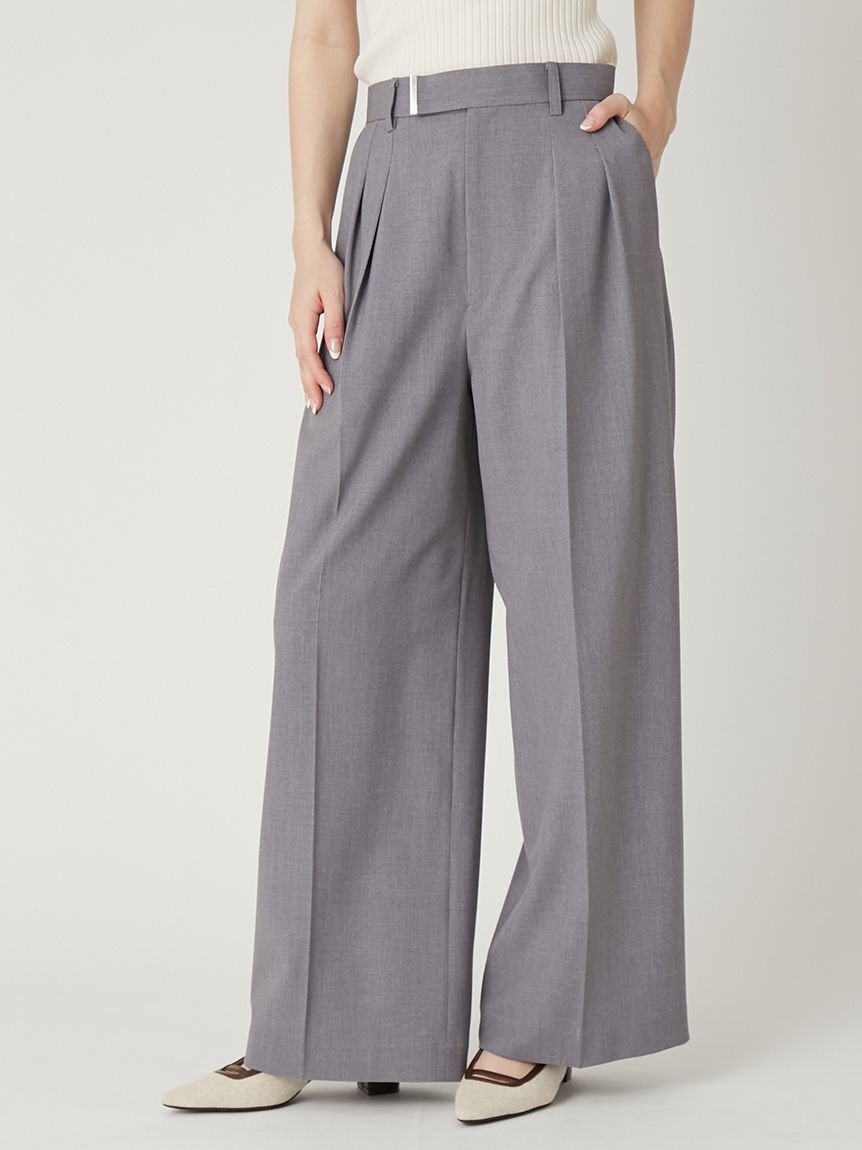 FRAY I.D「セミワイドストレートパンツ／ウォッシャブル」|チノ|