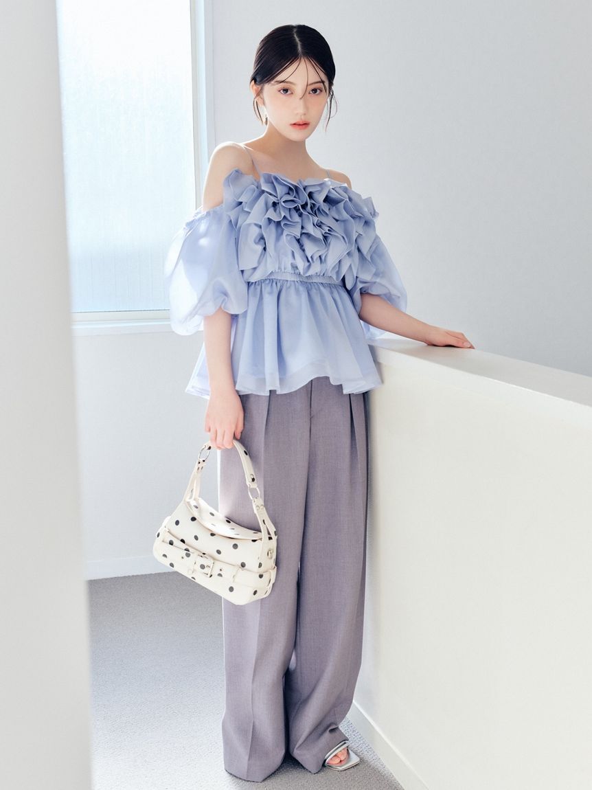 FRAY I.D「セミワイドストレートパンツ／ウォッシャブル」|チノ|