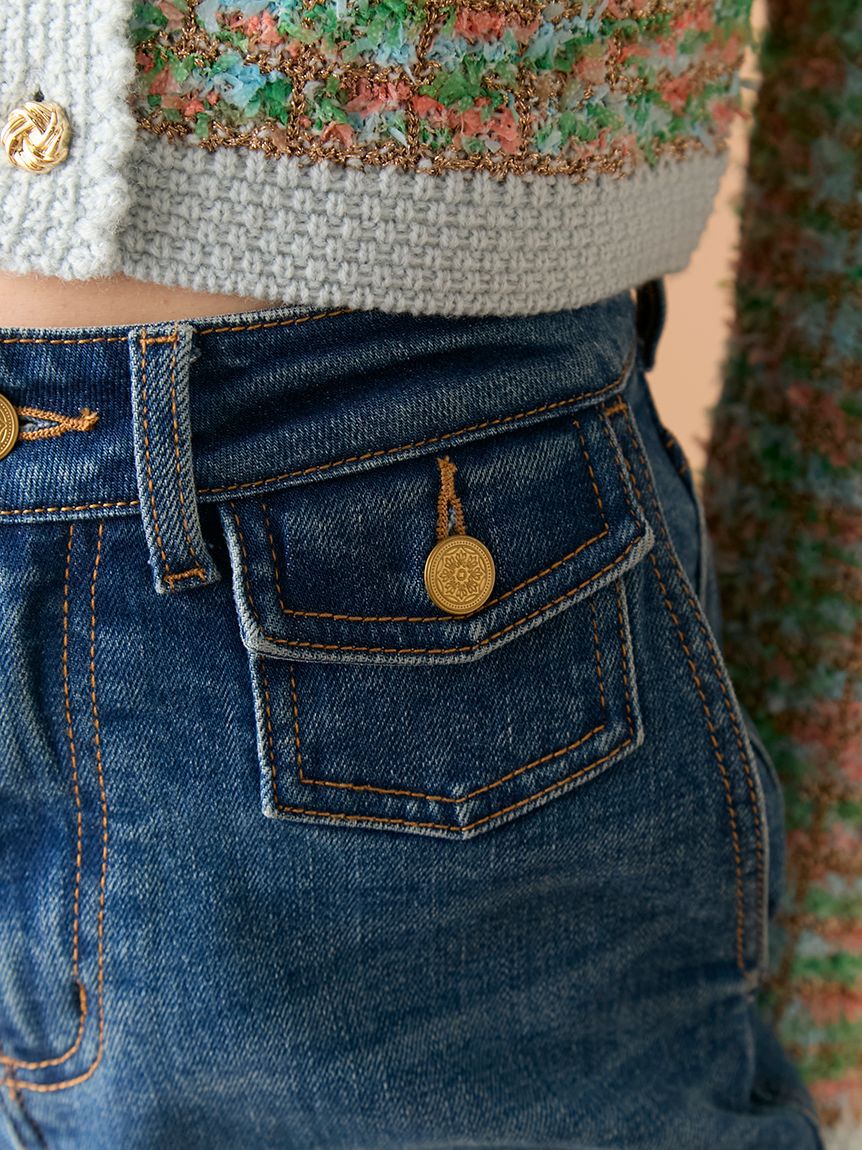 LILY BROWN「【WEB限定00サイズ】ストレッチフレアデニムパンツ」|デニム|