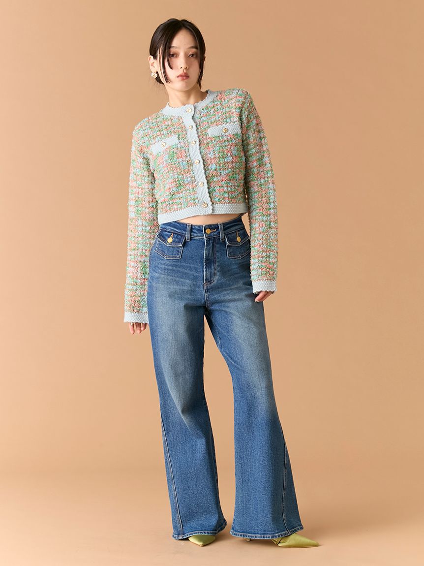 LILY BROWN「【WEB限定00サイズ】ストレッチフレアデニムパンツ」|デニム|