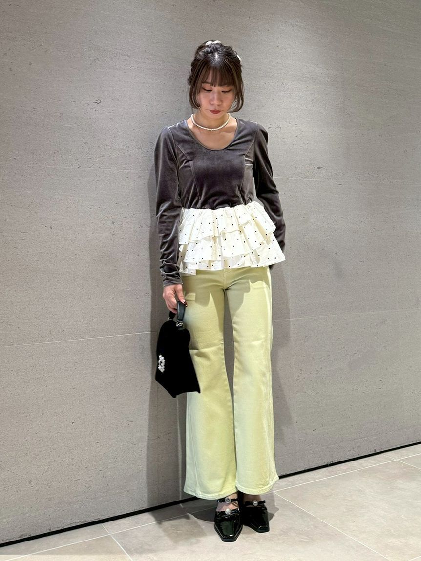 LILY BROWN「【WEB限定00サイズ】ストレッチフレアデニムパンツ」|デニム|