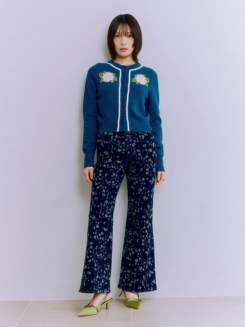 LILY BROWN「【WEB限定00サイズ】ストレッチフレアデニムパンツ」|デニム|