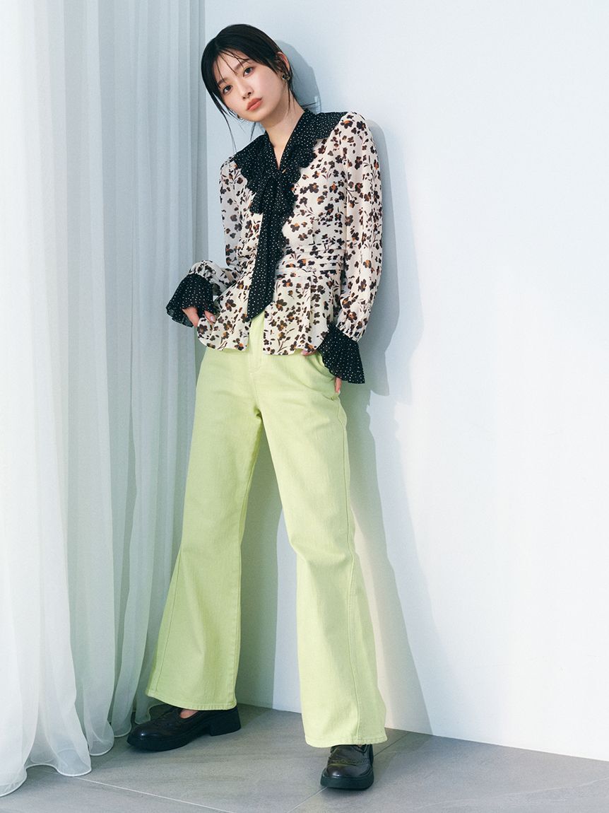 LILY BROWN「【WEB限定00サイズ】ストレッチフレアデニムパンツ」|デニム|