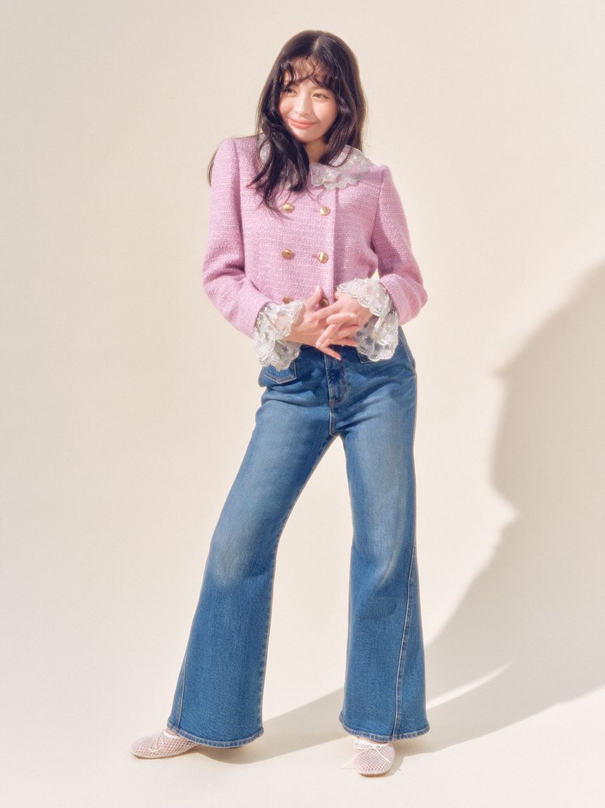 LILY BROWN「【WEB限定00サイズ】ストレッチフレアデニムパンツ」|デニム|