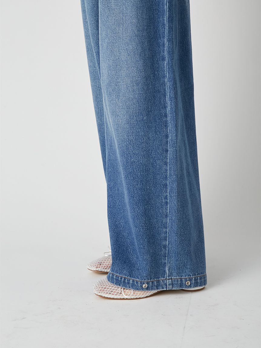 LILY BROWN「【WEB限定00サイズ】ワイドレッグイージーデニムパンツ」|デニム|