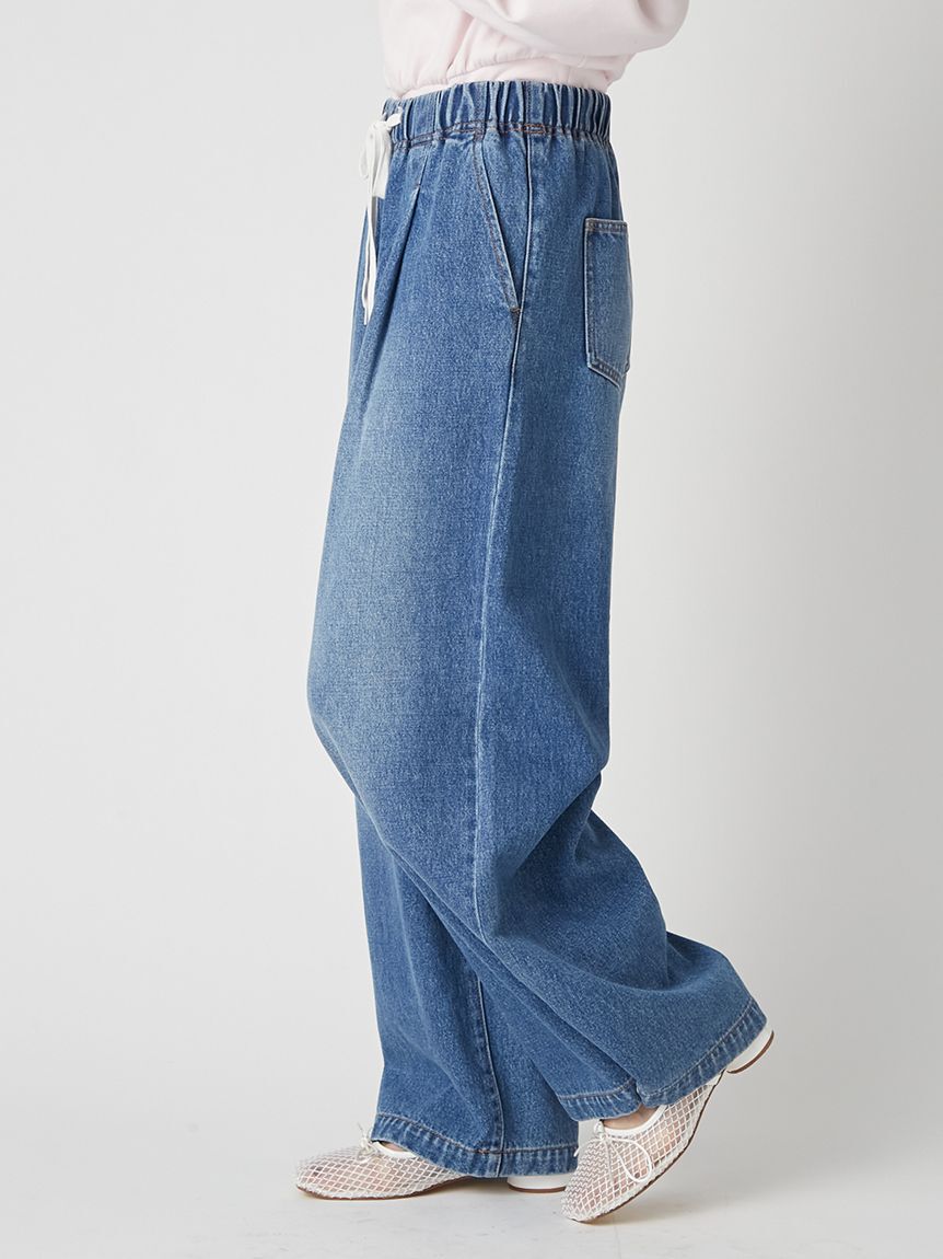 LILY BROWN「【WEB限定00サイズ】ワイドレッグイージーデニムパンツ」|デニム|