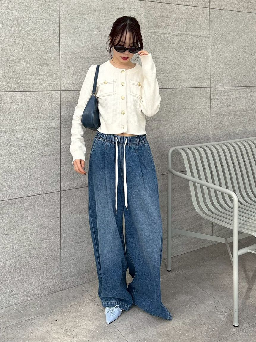 LILY BROWN「【WEB限定00サイズ】ワイドレッグイージーデニムパンツ」|デニム|