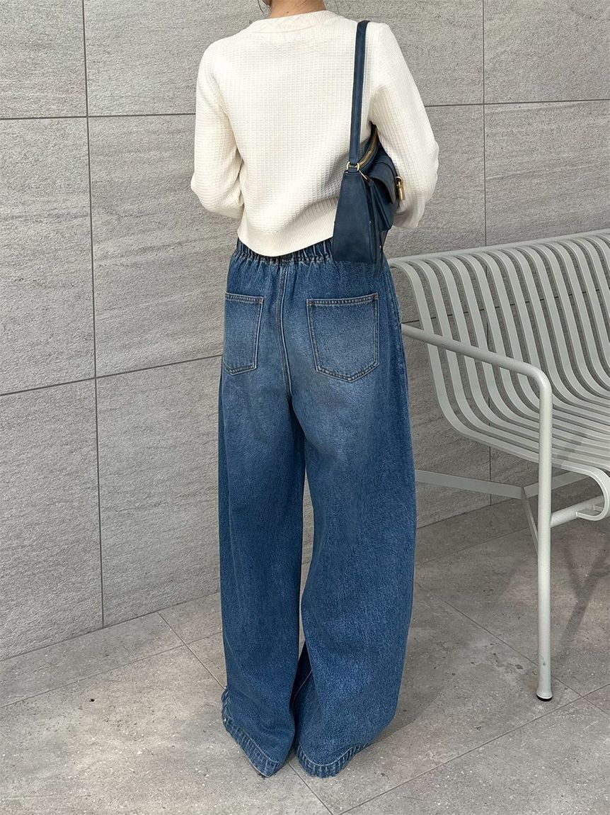 LILY BROWN「【WEB限定00サイズ】ワイドレッグイージーデニムパンツ」|デニム|