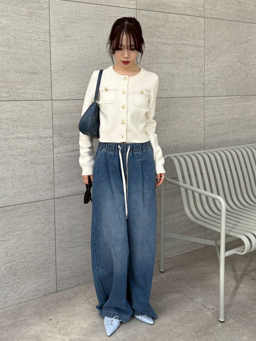 LILY BROWN「【WEB限定00サイズ】ワイドレッグイージーデニムパンツ」|デニム|