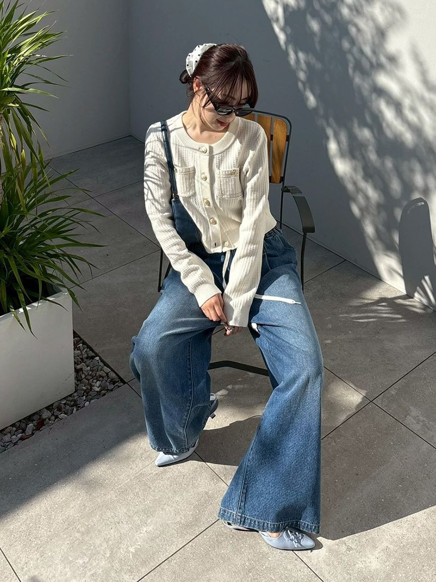 LILY BROWN「【WEB限定00サイズ】ワイドレッグイージーデニムパンツ」|デニム|