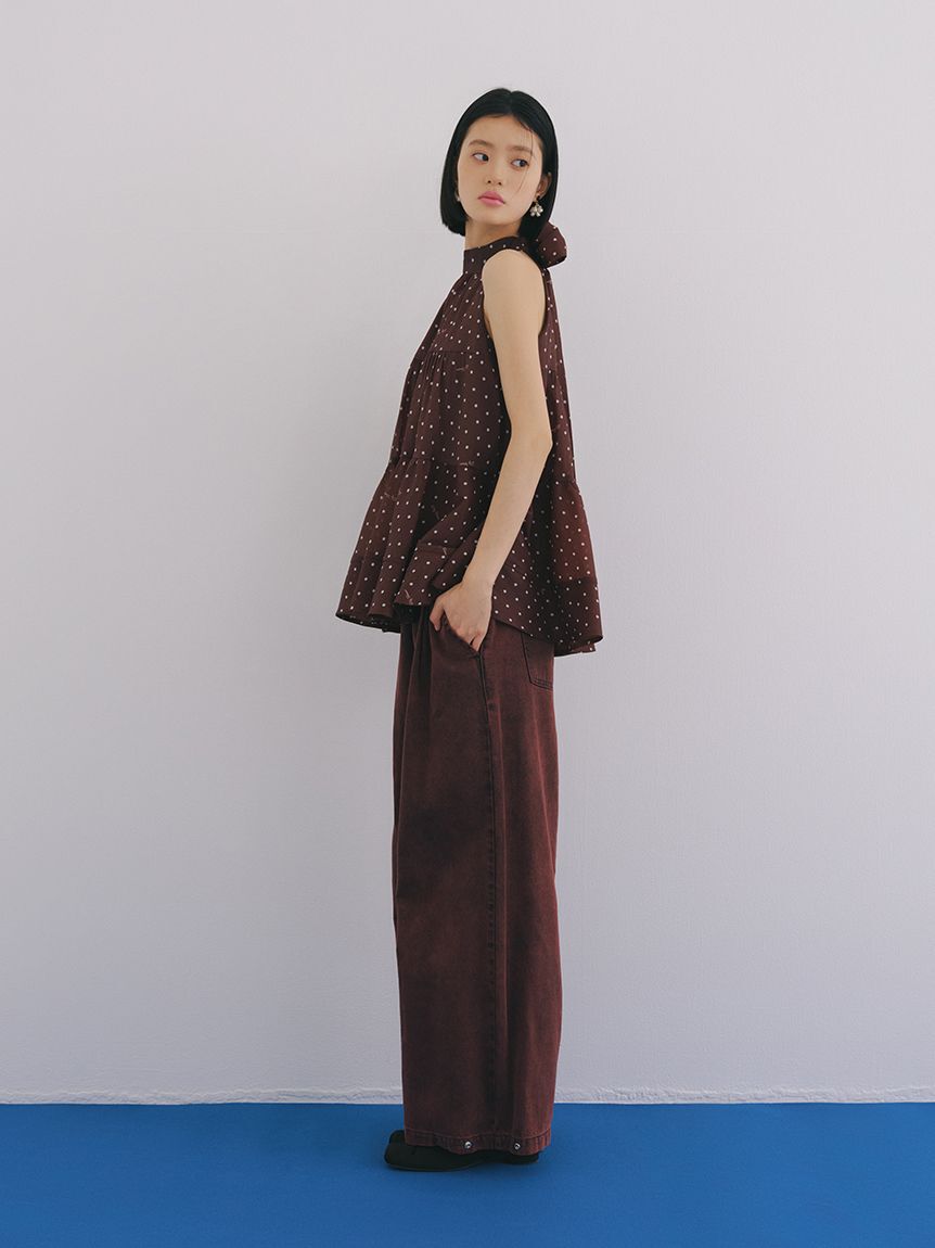 LILY BROWN「【WEB限定00サイズ】ワイドレッグイージーデニムパンツ」|デニム|