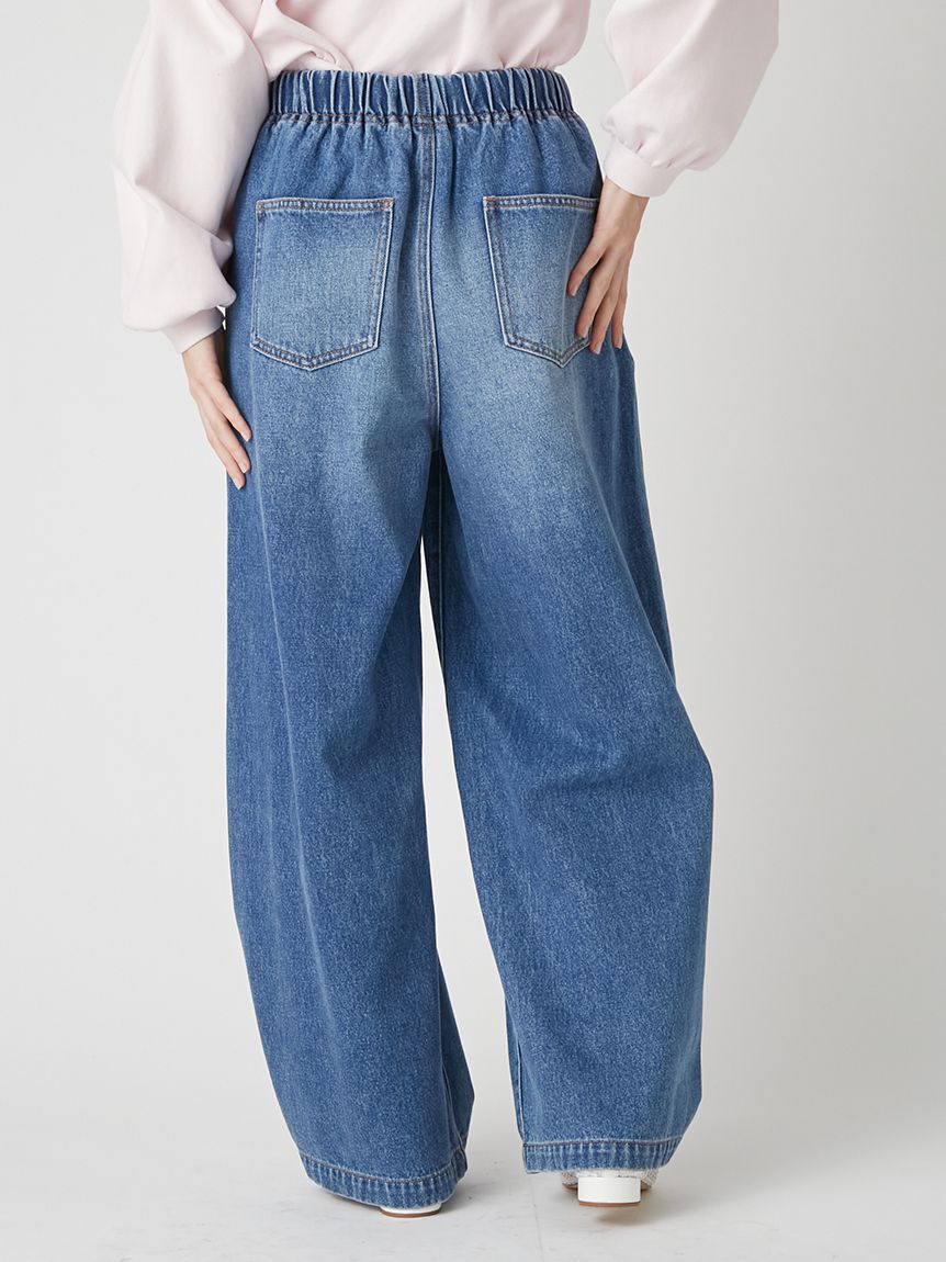 LILY BROWN「【WEB限定00サイズ】ワイドレッグイージーデニムパンツ」|デニム|