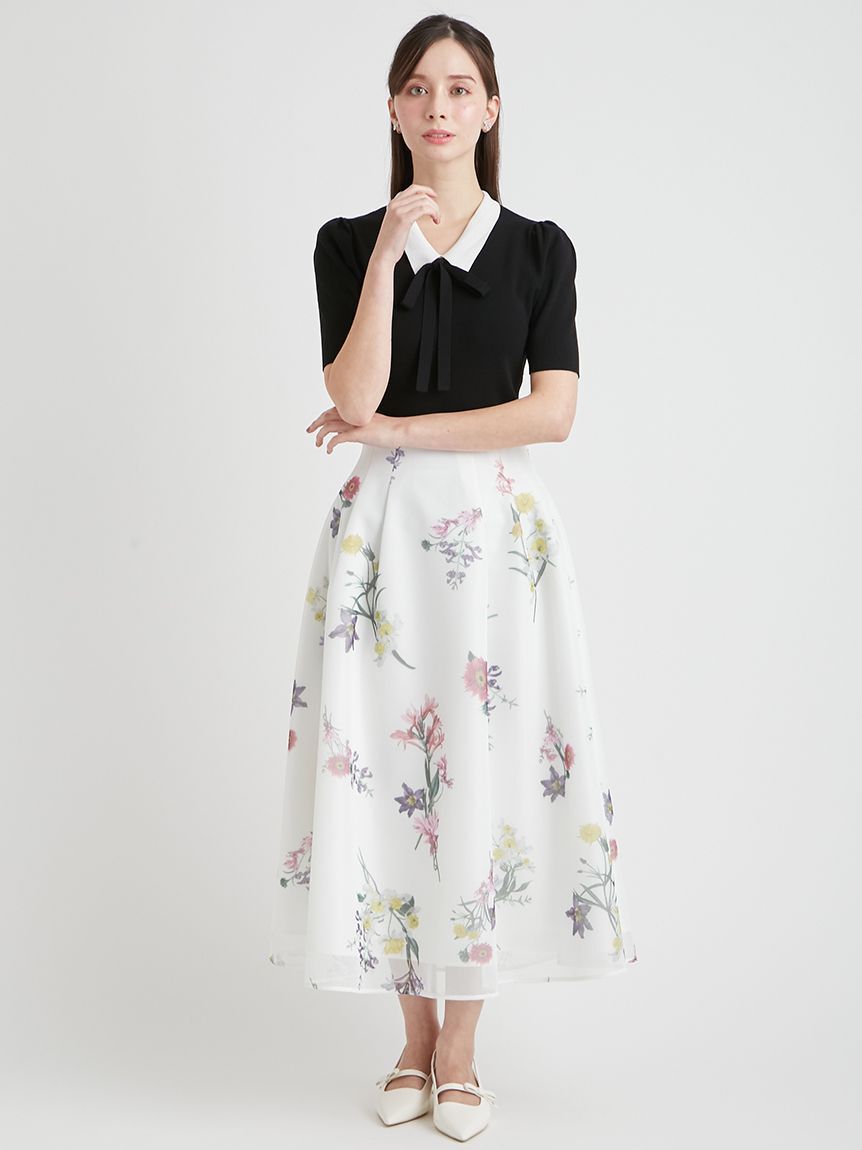 CELFORD「【洗える】ボウタイリボン衿付きニットプルオーバー」|ニット・セーター|