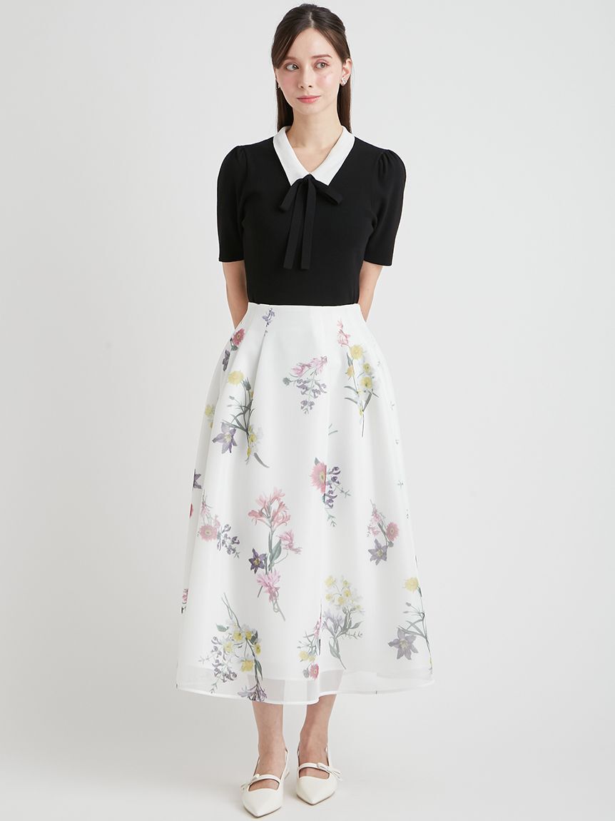 CELFORD「【洗える】ボウタイリボン衿付きニットプルオーバー」|ニット・セーター|