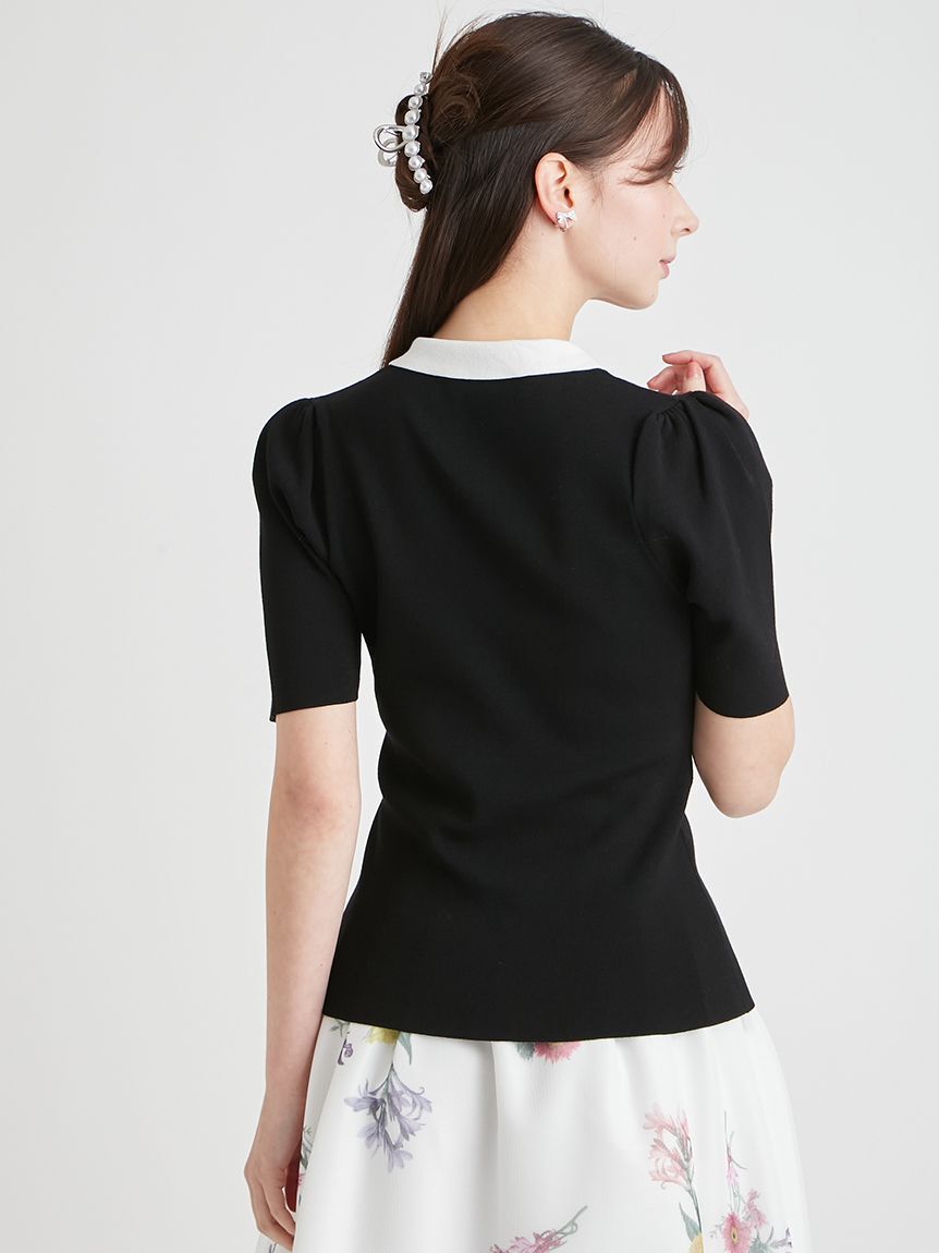 CELFORD「【洗える】ボウタイリボン衿付きニットプルオーバー」|ニット・セーター|