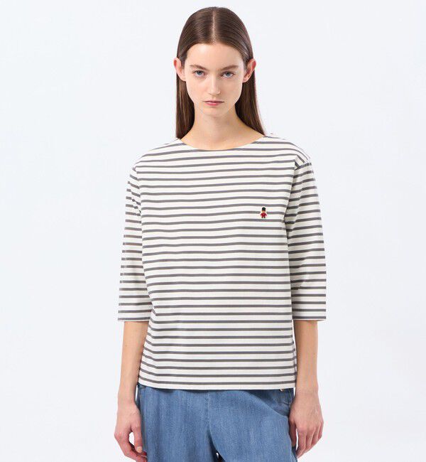 MACKINTOSH PHILOSOPHY「バッキンガムベア バスクボーダーTシャツ」|Tシャツ・カットソー|チャコールグレー