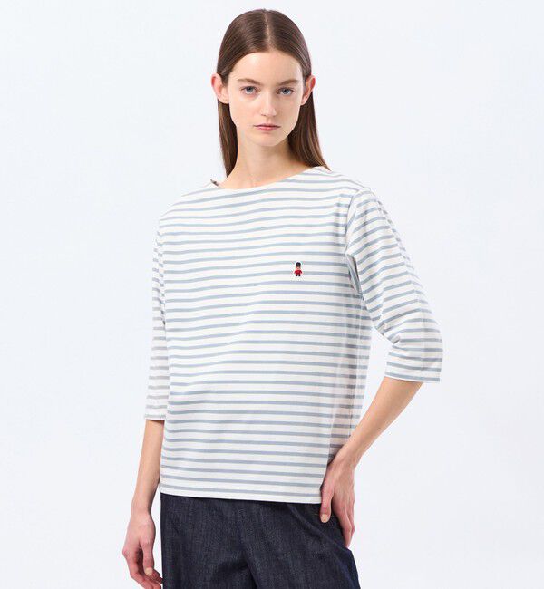 MACKINTOSH PHILOSOPHY「バッキンガムベア バスクボーダーTシャツ」|Tシャツ・カットソー|ライトブルー