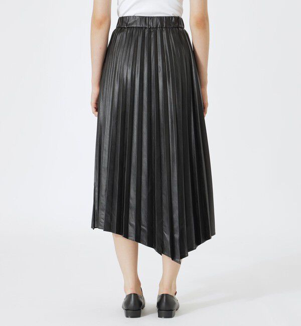 「シンセティックレザーアシンメトリープリーツスカート」|スカート|