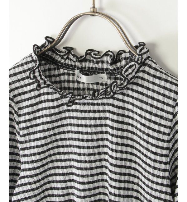 ikka kids「ブラウスライクチェック7分袖プルオーバー（120~160cm）」|Tシャツ・カットソー|