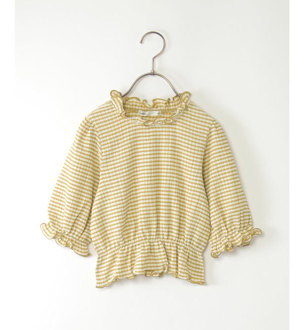 ikka kids「ブラウスライクチェック7分袖プルオーバー（120~160cm）」|Tシャツ・カットソー|