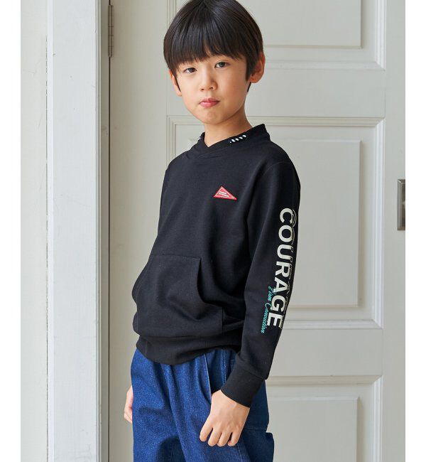 ikka kids「ロープ襟ポケ付き袖ロゴトレーナー（120~160cm）」|Tシャツ・カットソー|