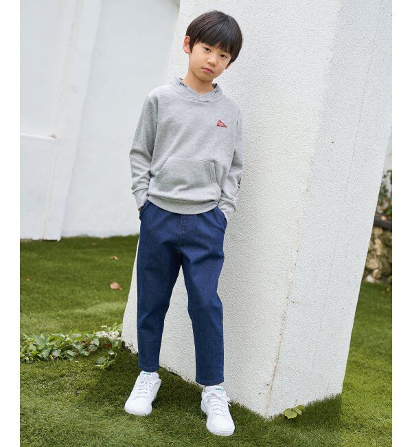 ikka kids「ロープ襟ポケ付き袖ロゴトレーナー（120~160cm）」|Tシャツ・カットソー|