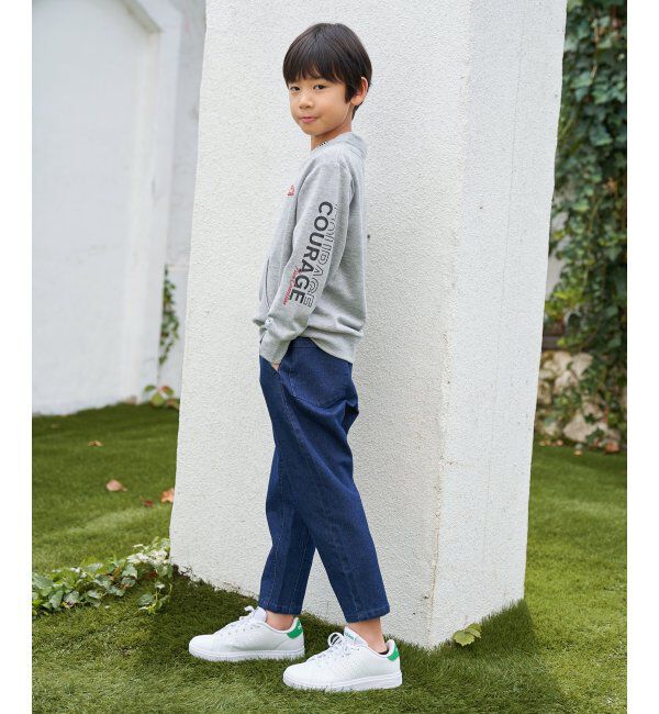 ikka kids「ロープ襟ポケ付き袖ロゴトレーナー（120~160cm）」|Tシャツ・カットソー|