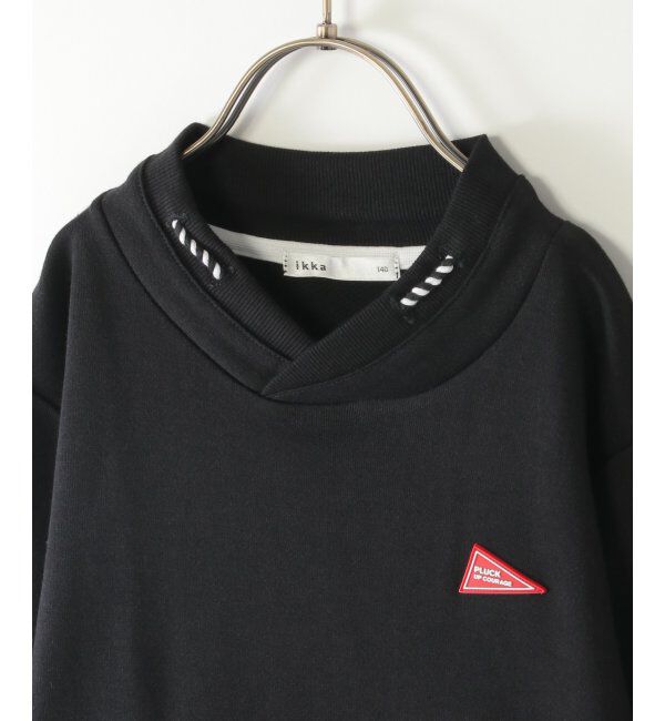 ikka kids「ロープ襟ポケ付き袖ロゴトレーナー（120~160cm）」|Tシャツ・カットソー|
