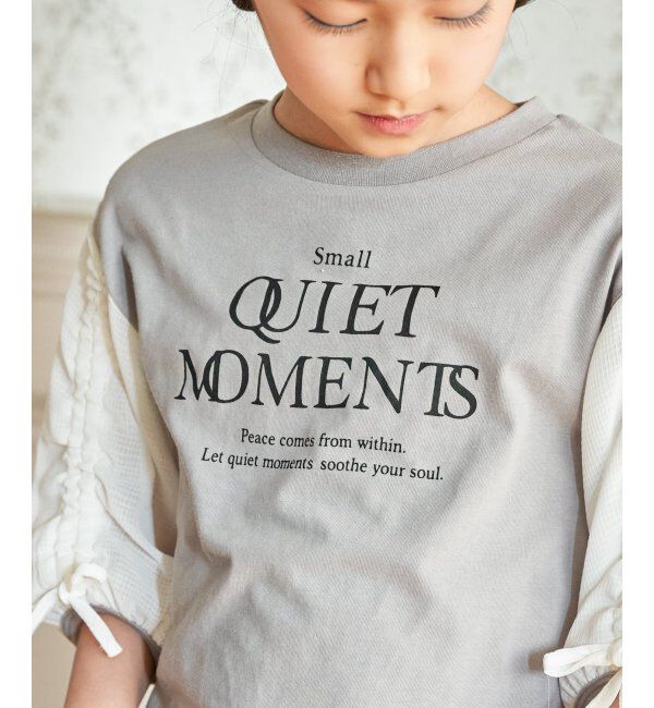 ikka kids「袖布帛シャーリング7分Tシャツ（120~160cm）」|Tシャツ・カットソー|