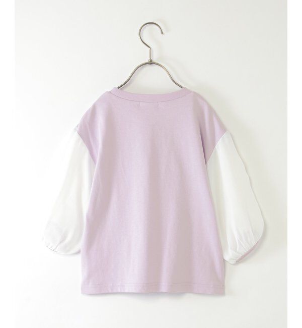 ikka kids「袖布帛シャーリング7分Tシャツ（120~160cm）」|Tシャツ・カットソー|