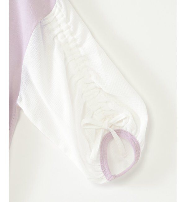 ikka kids「袖布帛シャーリング7分Tシャツ（120~160cm）」|Tシャツ・カットソー|