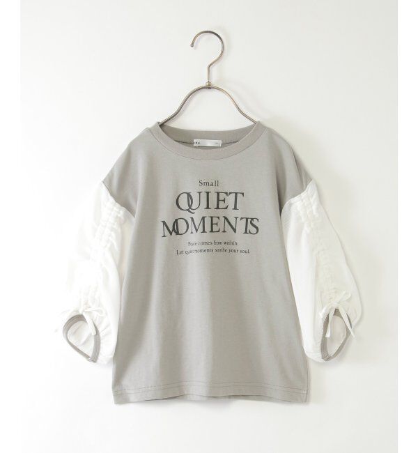 ikka kids「袖布帛シャーリング7分Tシャツ（120~160cm）」|Tシャツ・カットソー|