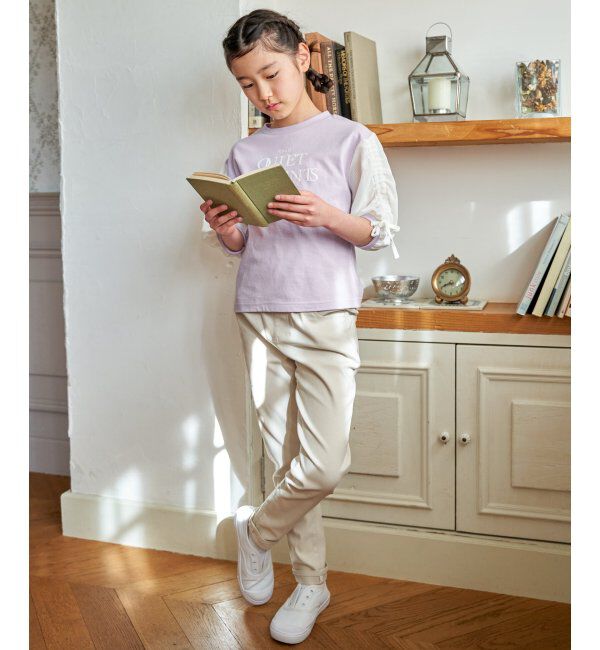 ikka kids「袖布帛シャーリング7分Tシャツ（120~160cm）」|Tシャツ・カットソー|