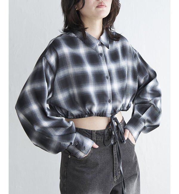 VENCE share style「裾ドロストショートシャツ」|シャツ・ブラウス|